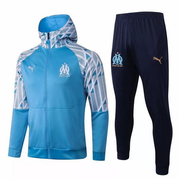 Hoodies Marseille 2021-22 Blau Weiß Fussballtrikots Günstig